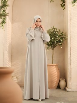 Bej Nakışlı Özel Koleksiyon Taşlı Ferace