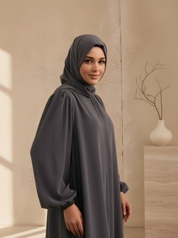 Gri Medine İpeği Şal