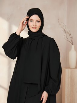 Siyah Medine İpeği Şal