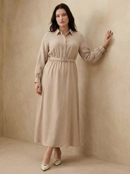 Büyük Beden Krem Elbise