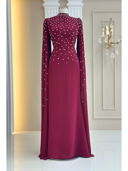 Afra Bordo Abiye Elbise