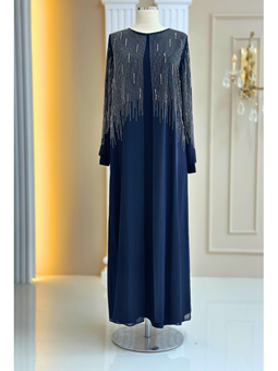 Deren Lacivert Abiye Elbise