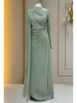 Helen Çağla Abiye Elbise Yeşili