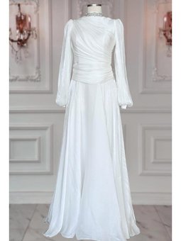 Nergis Ekru Abiye Elbise