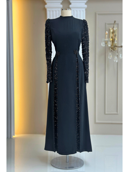 Tusem Siyah Abiye Elbise