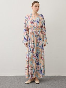 - Exclusive Elbise Renkli Cicek Desenli