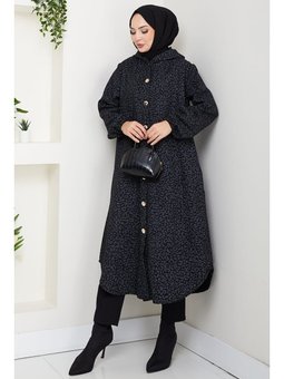 Dilra Kapüşonlu Kaşe Antrasit Kap