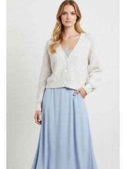 Crop Triko Ekru Hırka