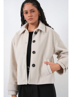 Kısa Kaşe Ekru Ceket