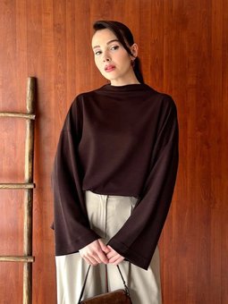 Dik Yaka Acı Kahve Bluz