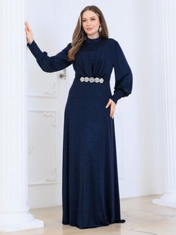 Elisa Lacivert Abiye Elbise