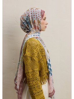 Bella Desen İpek Krep Şal Gülkurusu