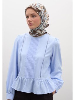 Cherry Blossom Desen Pamuklu Viskon Eşarp Çikolata Kahve