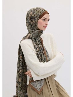 Helene Desen Orman Yeşili Şal