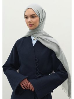 Kaşmir Dokulu Şal Gümüş