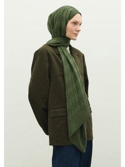 Nara Pamuk Floş Jakarlı Şal Yaprak