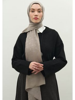 Oslo Pamuk Floş Jakarlı Şal Gümüş