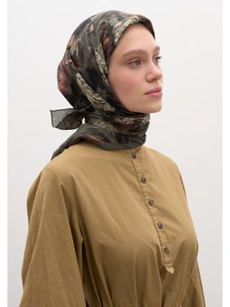 Rosıne Desen Pamuklu Viskon Çağla Eşarp