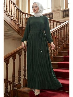 Robalı Piliseli Ayrobin Haki Elbise