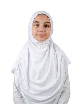 Pratik Hazır Geçmeli Çocuk Şal Beyaz