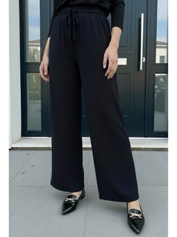 Siyah Bol Paça Ayrobin Pantolon