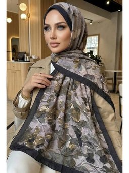 Siyah Haki İpekhan Desenli Kraş Şal