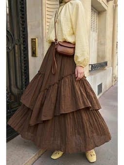 Büzgülü Kat Kat Acı Kahve Vual Etek