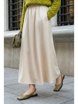 Cepli Kloş Duble Bej Etek