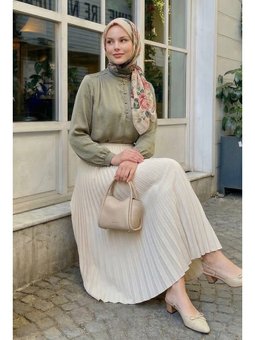 Gizli Lastikli Piliseli Taş Etek