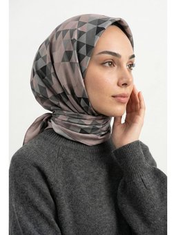 Üçgen Desenli Vizon Soft Pamuk Eşarp