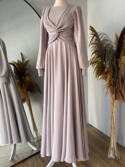 Bej Rana Abiye Elbise