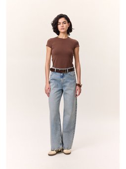 Orta Bel Loose Fıt Jean Açık Mavi