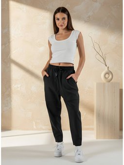 Siyah Baget Büyük Cep Detaylı Pantolon