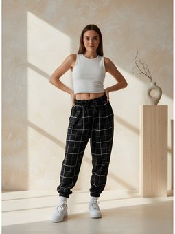 Siyah Jakar Pileli Şalvar Pantolon