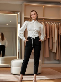 Siyah Klasik Dar Paça Bilek Boy Havuç Pantolon