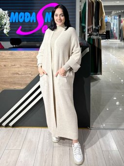 Triko Taş Rengi Hırka