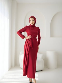 Bordo Scuba Özel Tasarım Elbise