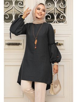 Balon Kol Siyah Tunik 4138s