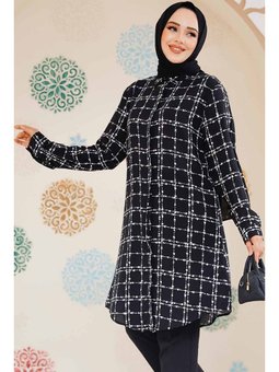 Desenli Siyah Tunik 11717s