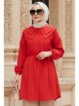 Düğmeli Kırmızı Tunik 20228k