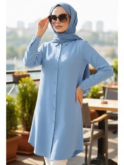 Düğmeli Mavi Tunik 11751m