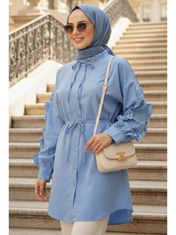 Düğmeli Mavi Tunik 20295m