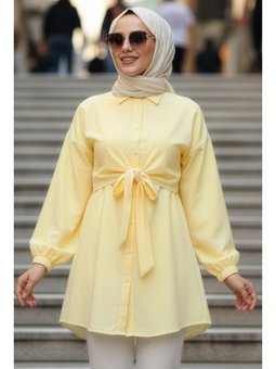 Düğmeli Sarı Tunik 20316sr