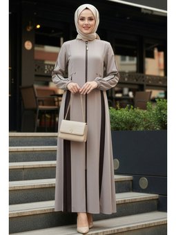 Fermuarlı Bej Ferace 45288bej