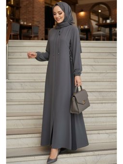 Fermuarlı Gri Ferace 45308gr