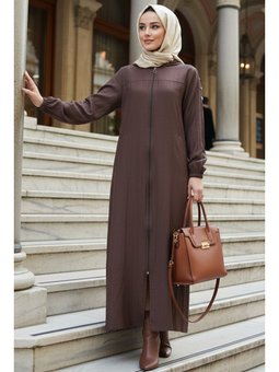 Fermuarlı Kahverengi Kap 53931kh