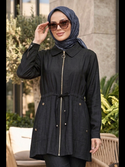 Fermuarlı Siyah Kap 15221s