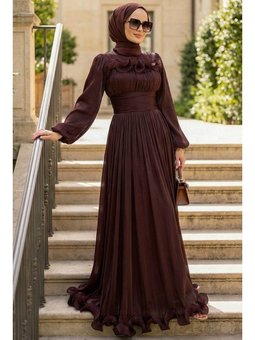 Fırfır Detaylı Kahverengi 48231kh