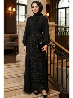 Gül Garnili Siyah 46891s