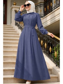 Kemerli Füme Elbise 10308fu